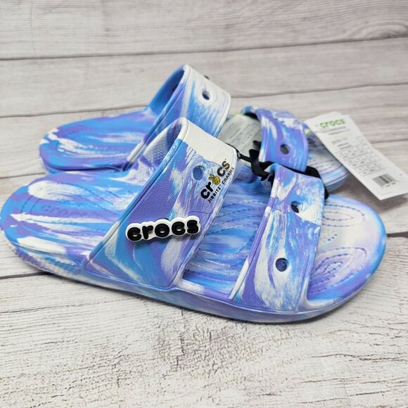 NWT Crocs Classic Crocs Marbled‎ Sandal Women's Clog Size 9 - Picture 1 of 8